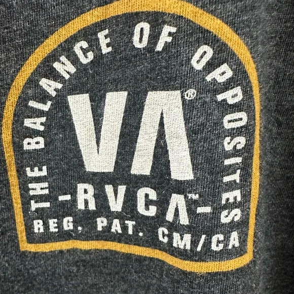 RVCA Gray Short Sleeve Tee Casual Comfort - Picture 3 of 4